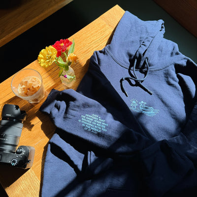 NEW! | "WALK ON WATER" DOODLE HOODIE | NAVY