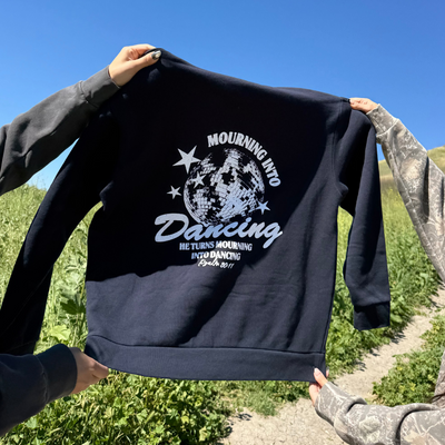 NEW! | "MOURNING TO DANCING" PREMIUM HEAVY WEIGHT HOODIE | NAVY