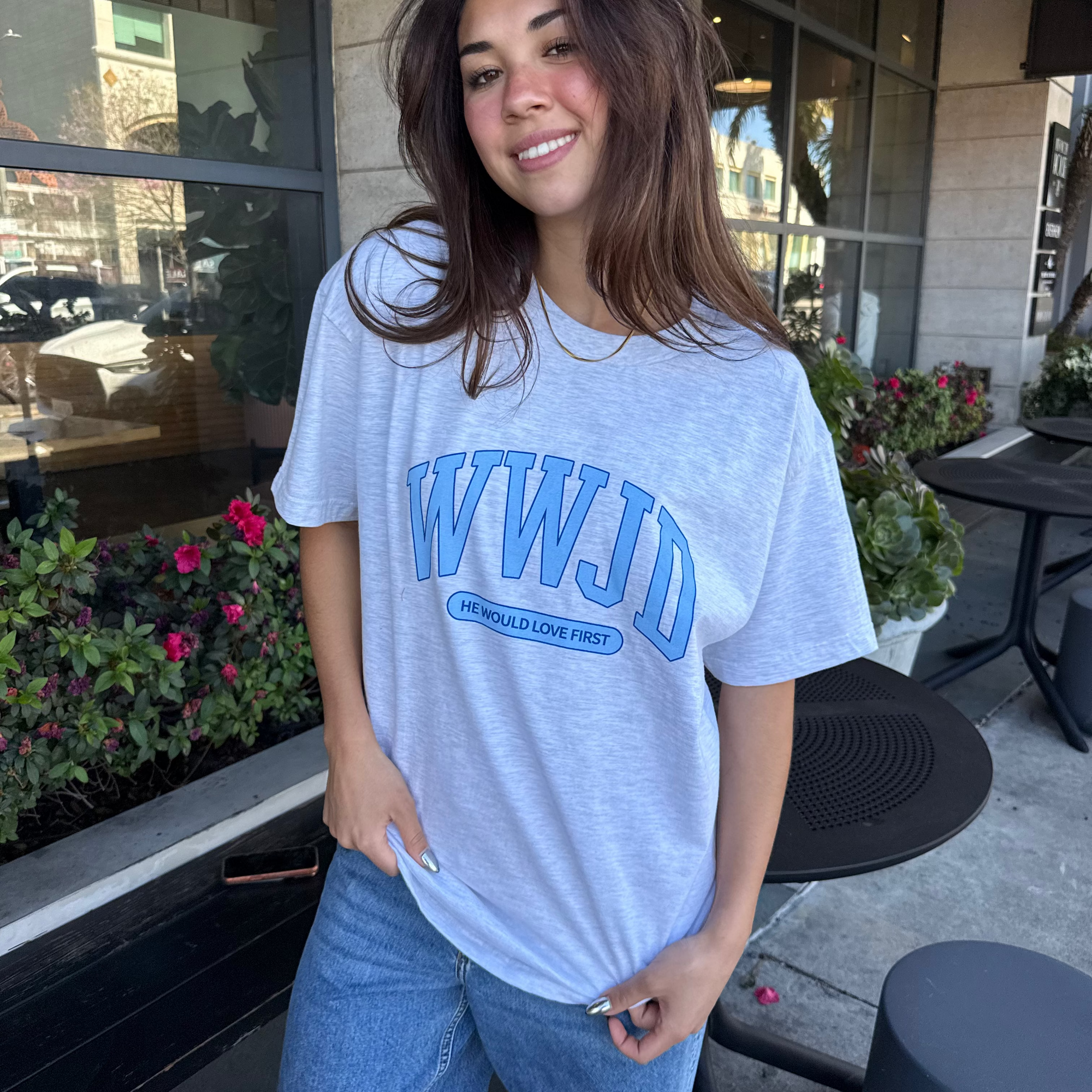NEW! | "WWJD UNIVERSITY" TEE | ASH