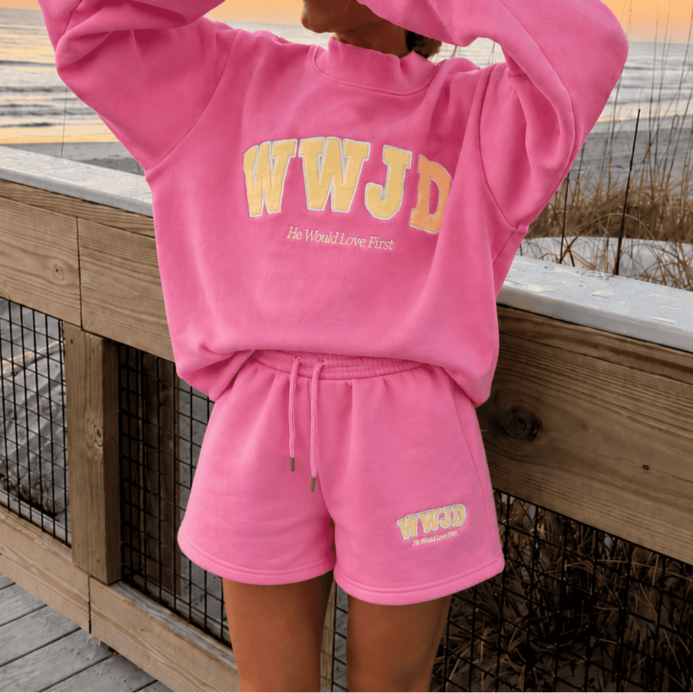 PREMIUM | WWJD SHORTS | PINK