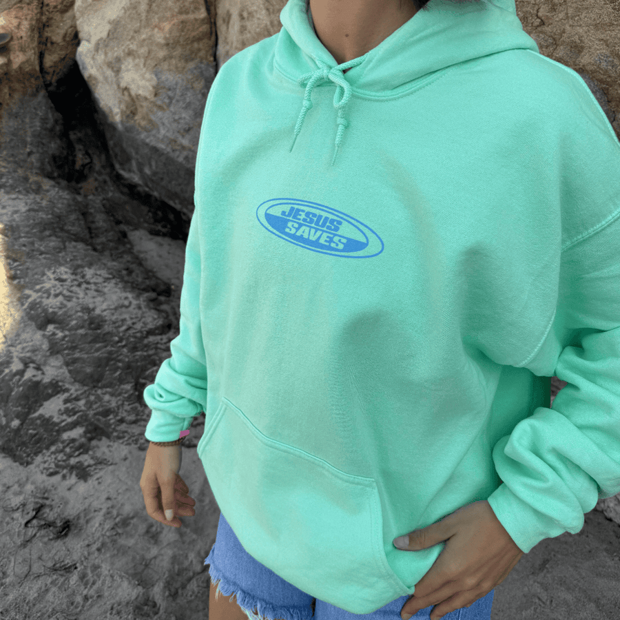 NEW! | "JESUS SAVES" RETRO HOODIE | MINT
