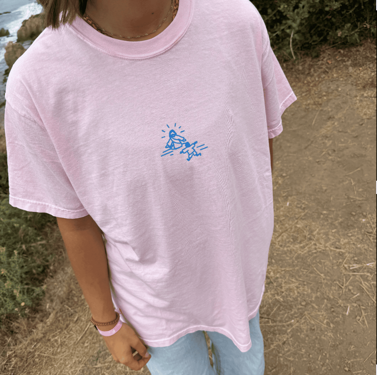 NEW! | "JESUS DOODLE" PREMIUM COMFORT COLOR TEE | PINK