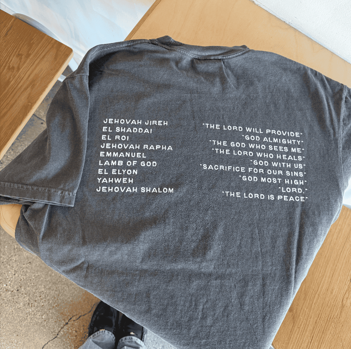 NEW! | "NAMES OF GOD" PREMIUM COMFORT COLOR TEE | PEPPER