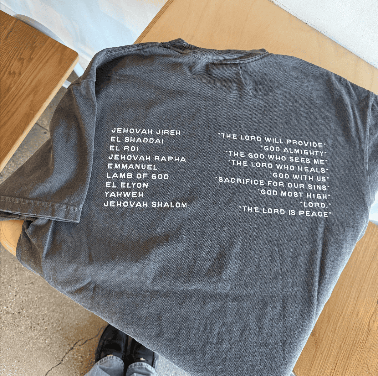 NEW! | "NAMES OF GOD" PREMIUM COMFORT COLOR TEE | PEPPER