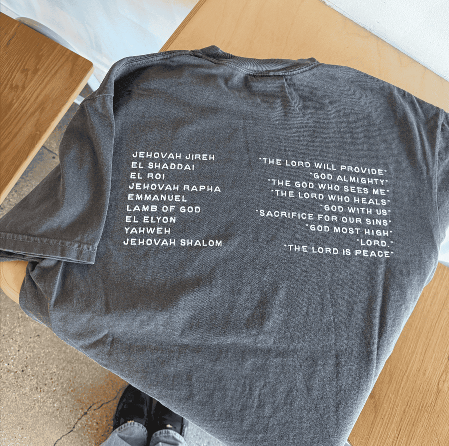 NEW! | "NAMES OF GOD" PREMIUM COMFORT COLOR TEE | PEPPER