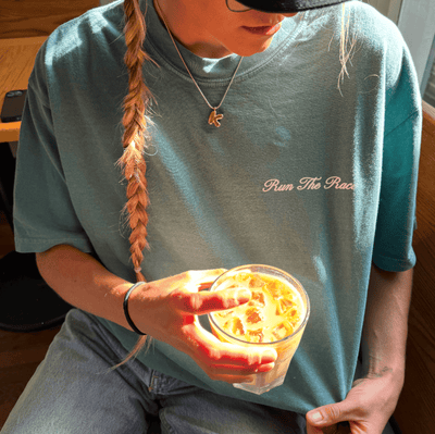 NEW! | "RUN THE RACE" PREMIUM COMFORT COLOR TEE | LIGHT GREEN