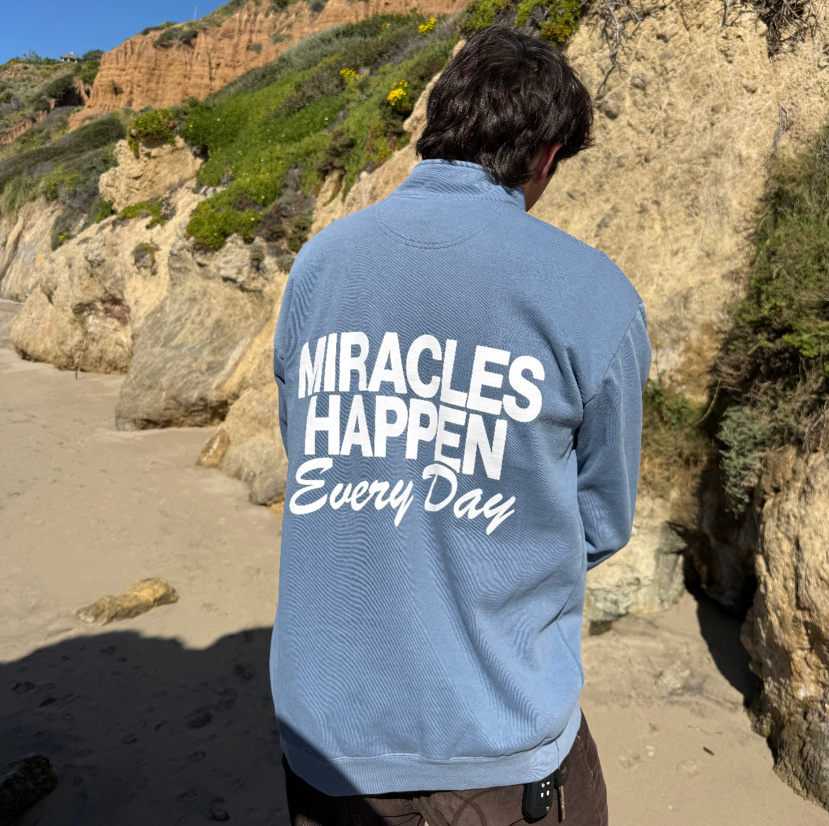 NEW! | "MIRACLES" COMFORT COLOR QUARTER ZIP | BLUE JEAN