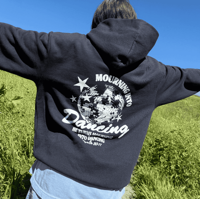 NEW! | "MOURNING TO DANCING" PREMIUM HEAVY WEIGHT HOODIE | NAVY