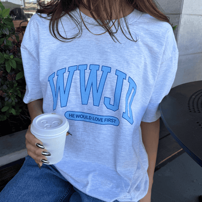 NEW! | "WWJD UNIVERSITY" TEE | ASH
