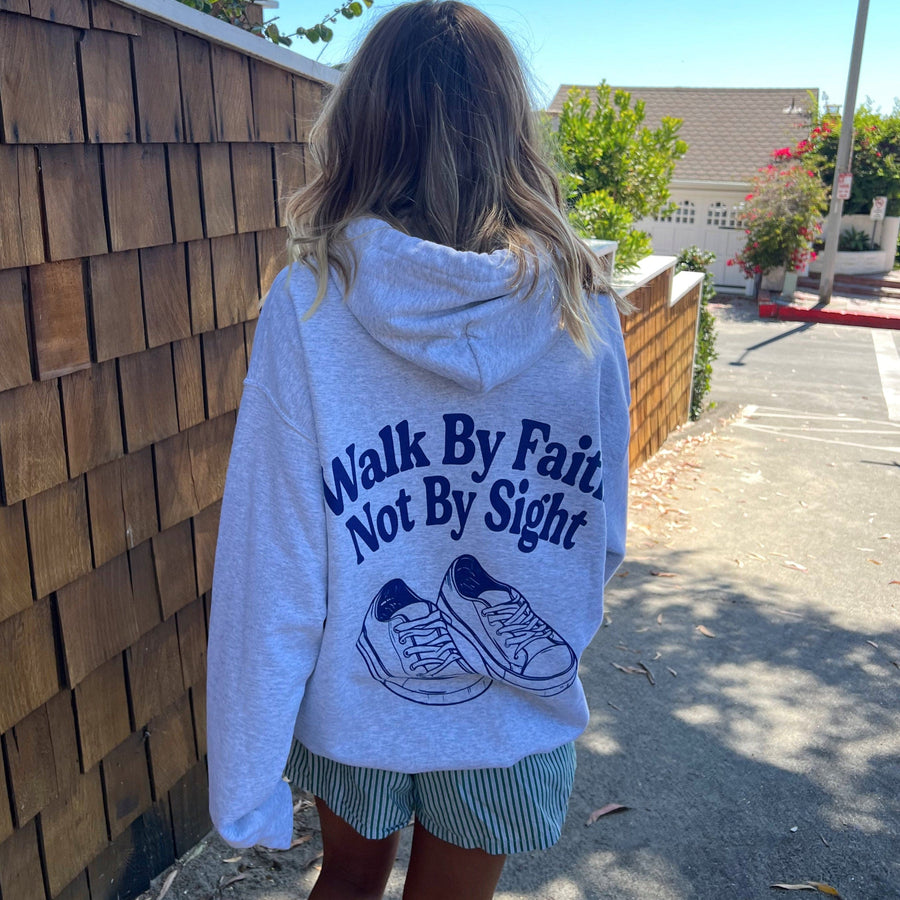 NEW! | "WALK BY FAITH" HOODIE | ASH