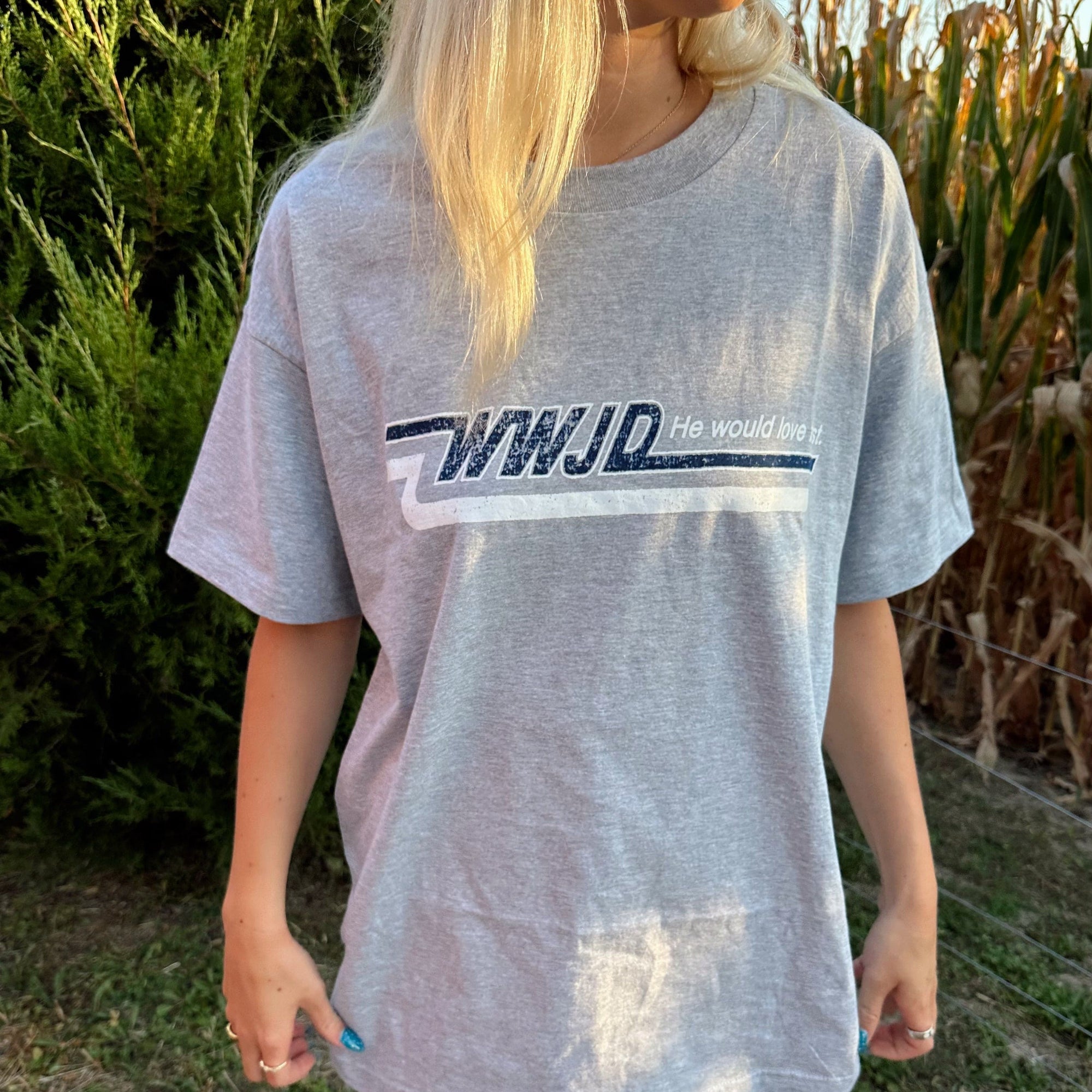 NEW! | WWJD VINTAGE "SKATER" TEE | HEATHER GRAY