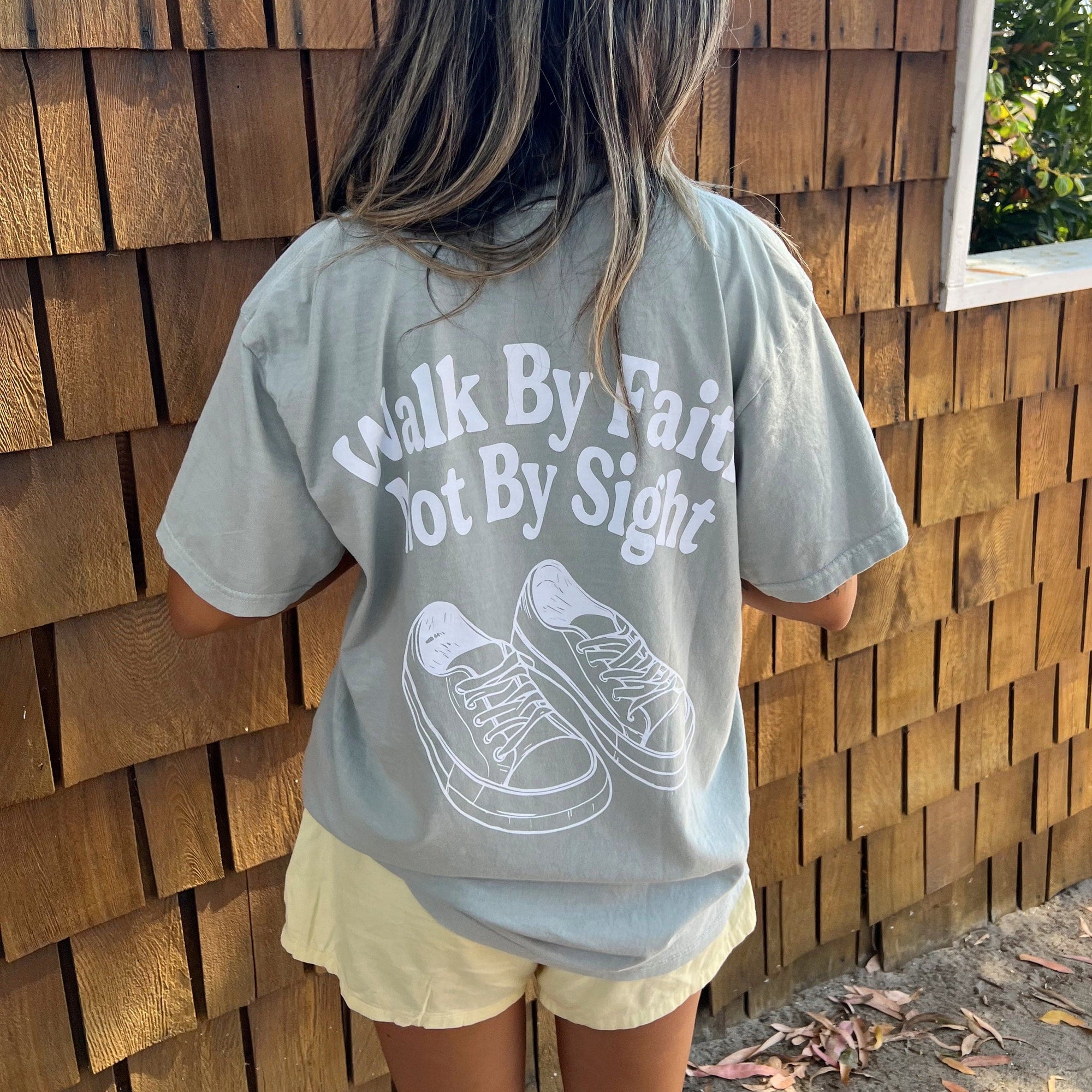 NEW! | "WALK BY FAITH" PREMIUM COMFORT COLOR TEE | SAGE