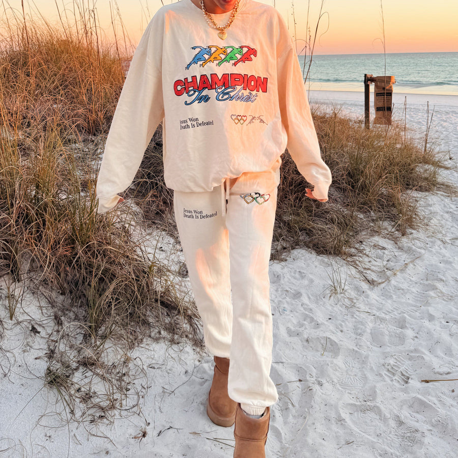 RESTOCK! | "CHAMPION" PREMIUM COMFORT COLOR PANT | IVORY