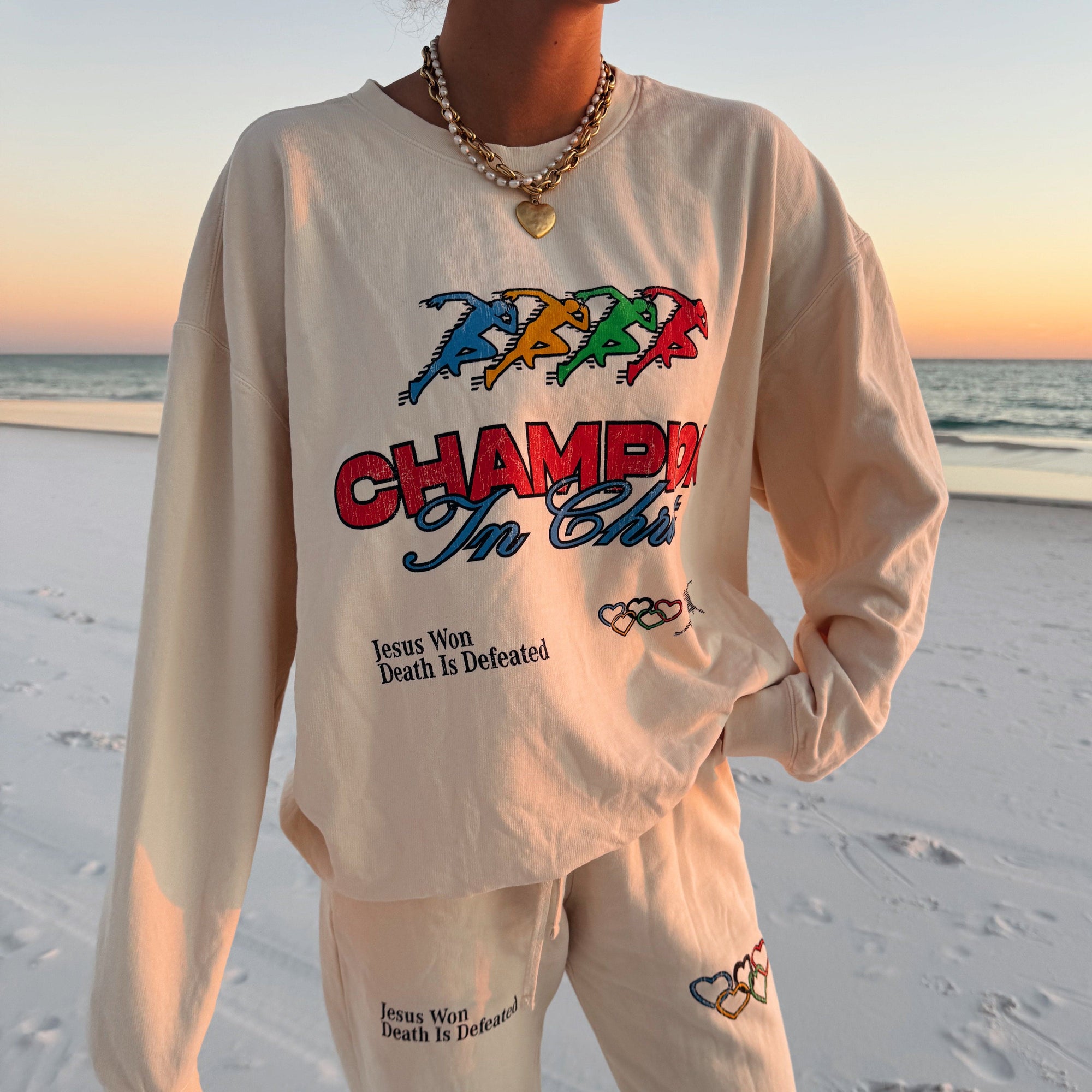 RESTOCK! | "CHAMPION" PREMIUM COMFORT COLOR CREWNECK | IVORY