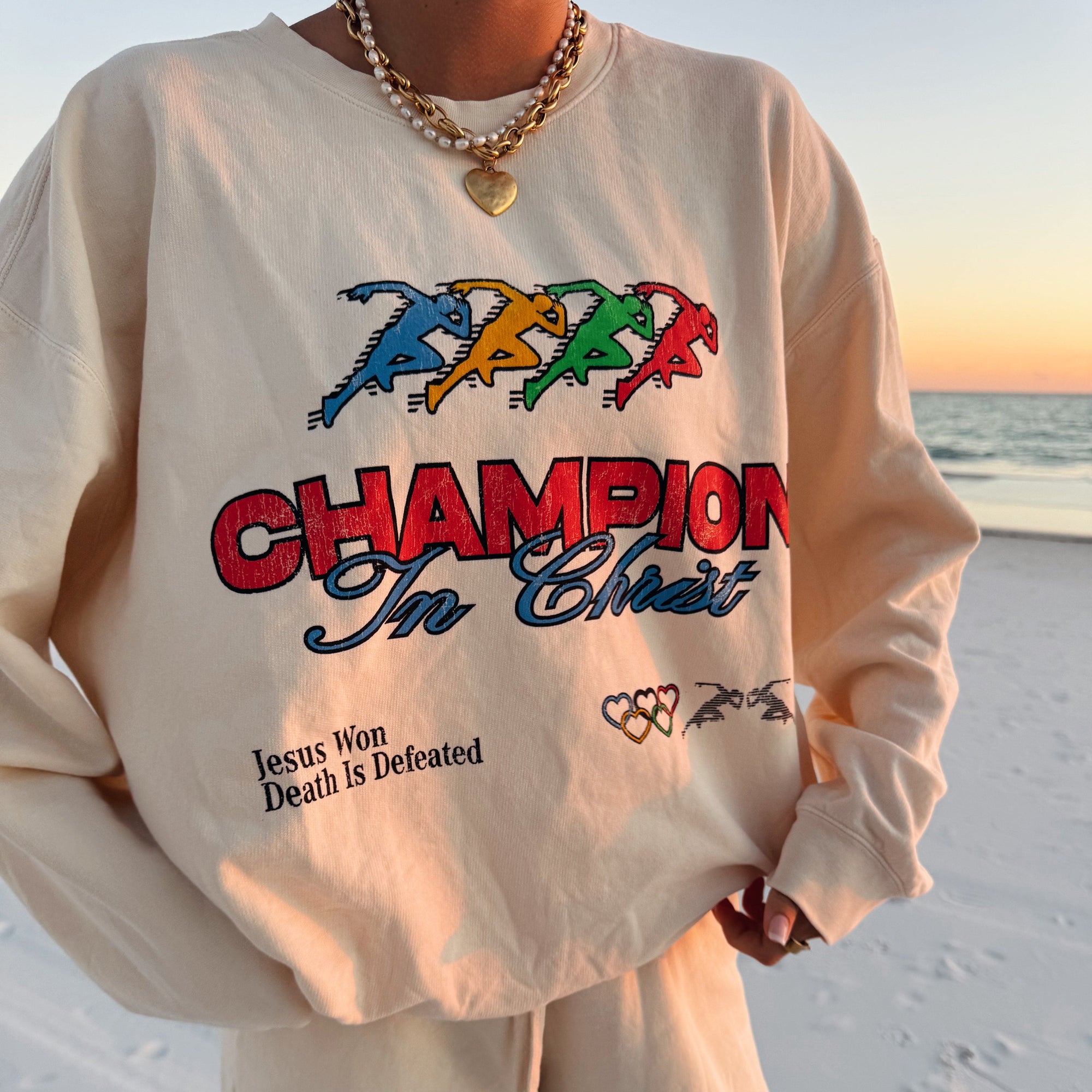 RESTOCK! | "CHAMPION" PREMIUM COMFORT COLOR CREWNECK | IVORY