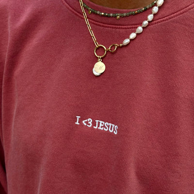 NEW! | "I <3 JESUS" PREMIUM COMFORT COLOR CREWNECK | CRIMSON