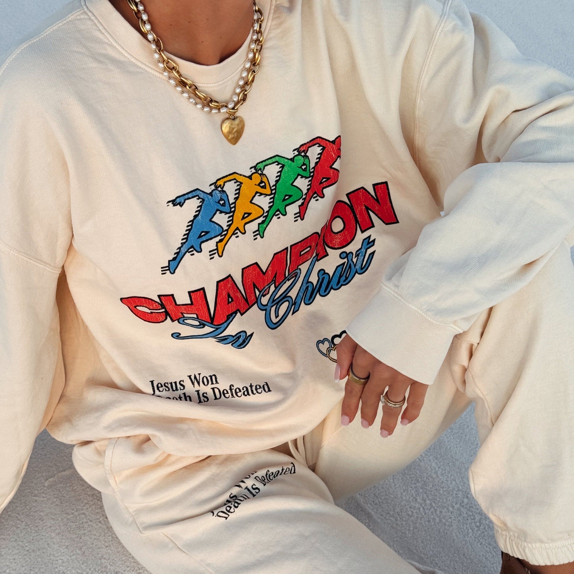 RESTOCK! | "CHAMPION" PREMIUM COMFORT COLOR CREWNECK | IVORY