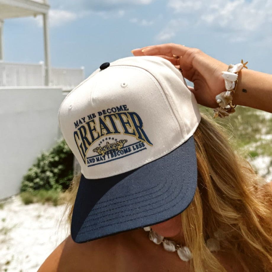NEW! | "GREATER" UNIVERSITY PREMIUM HAT | NAVY/NATURAL