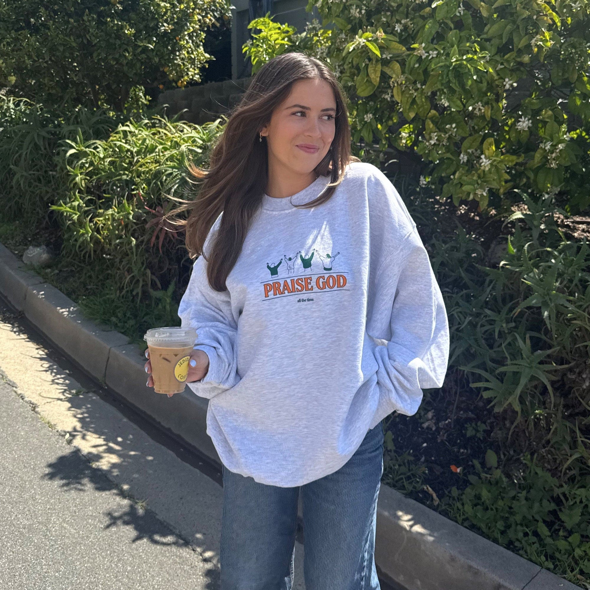 NEW! | "PRAISE GOD" CREWNECK | ASH