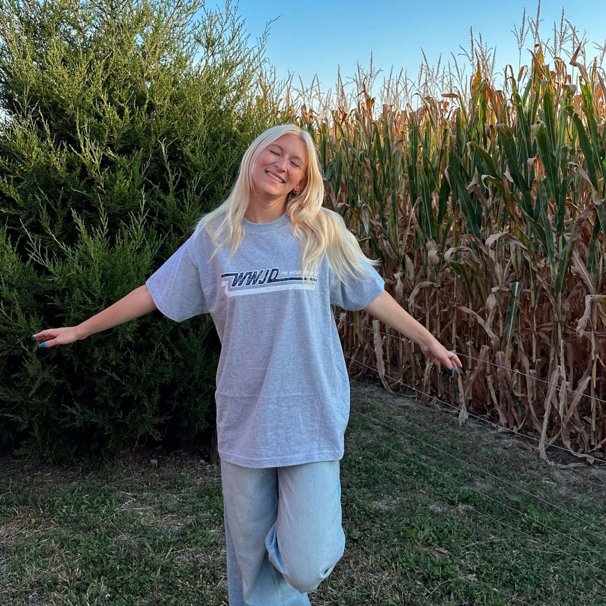 NEW! | WWJD VINTAGE "SKATER" TEE | HEATHER GRAY