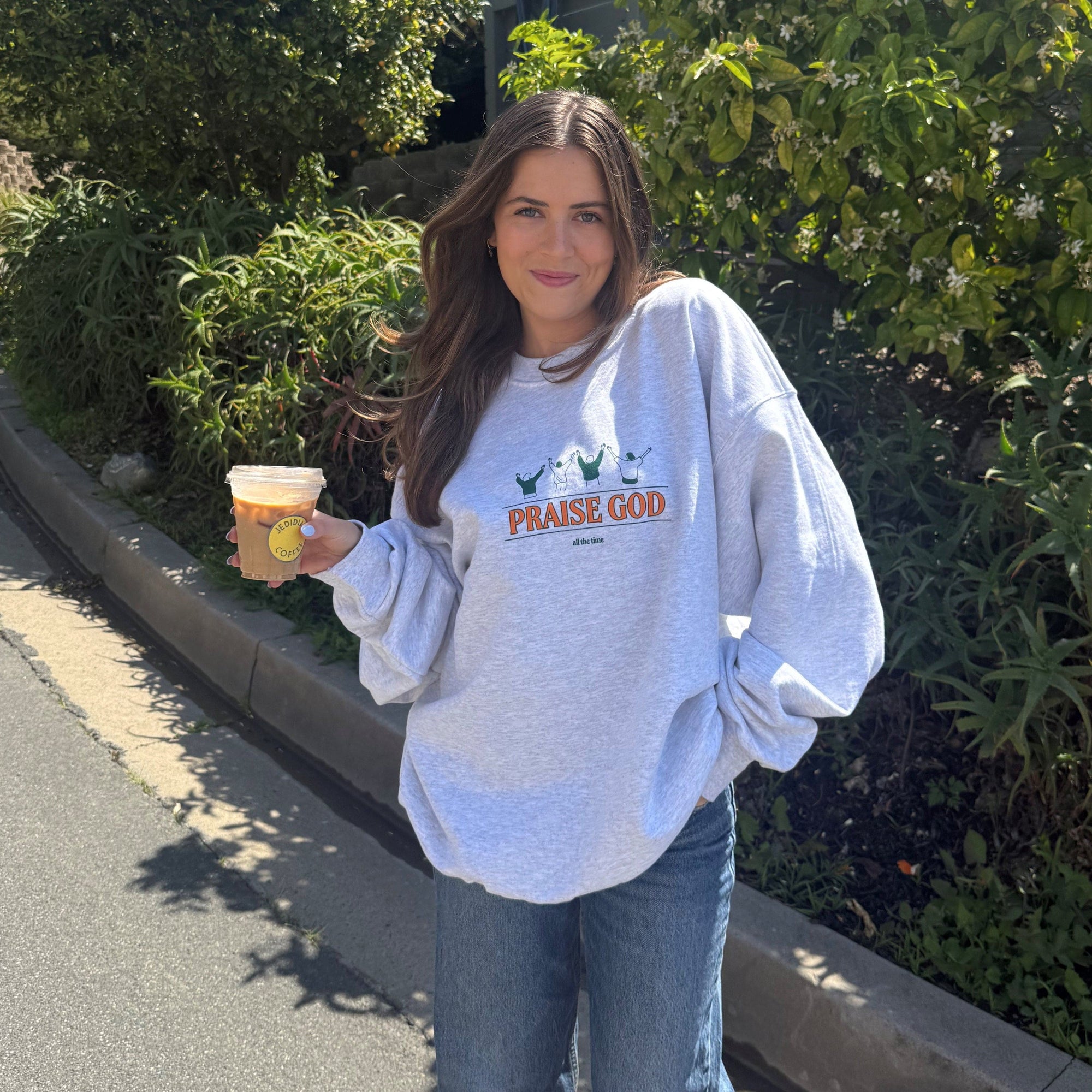 NEW! | "PRAISE GOD" CREWNECK | ASH