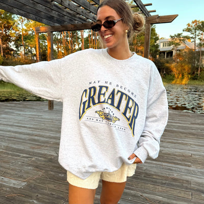 NEW! | "GREATER" UNIVERSITY CREWNECK | ASH