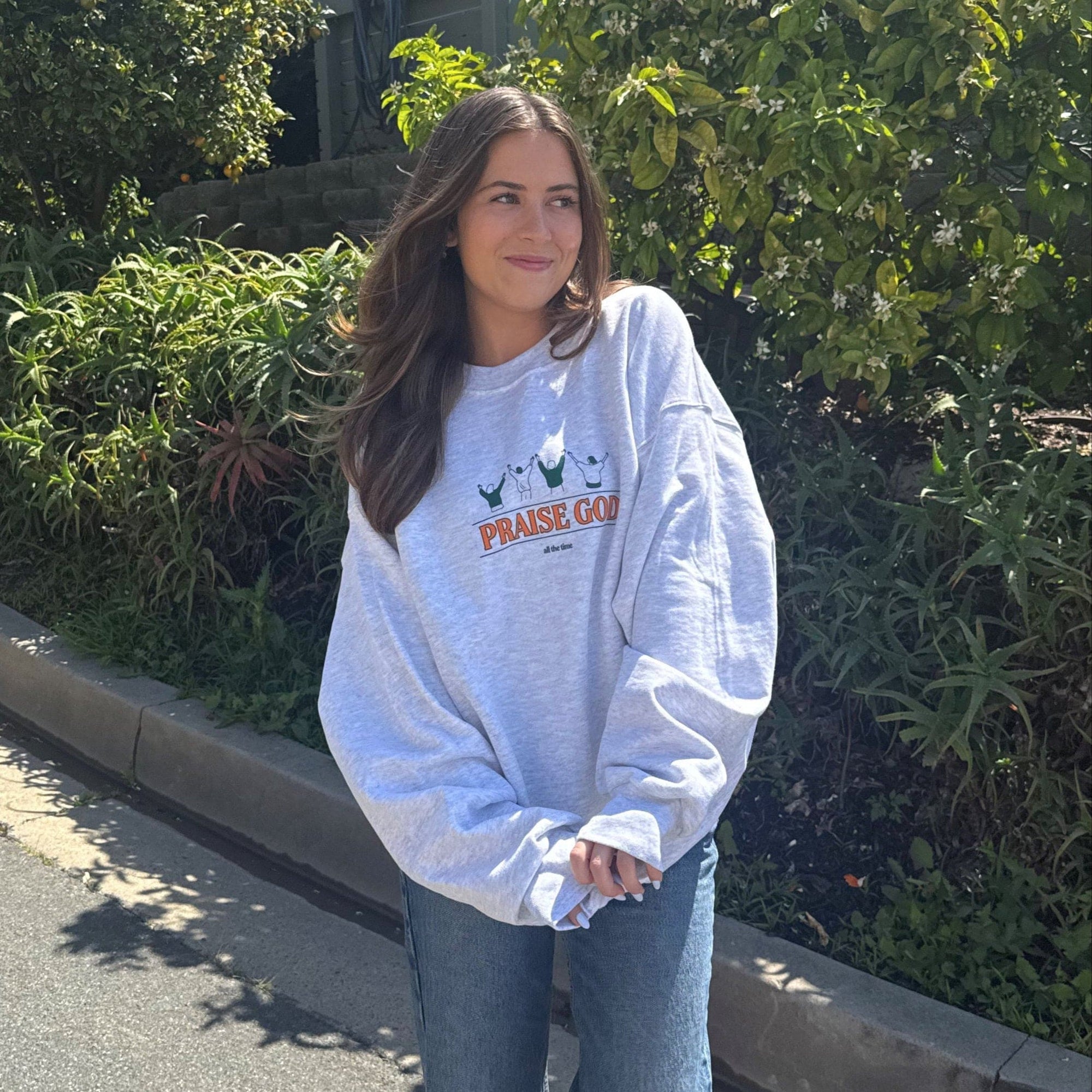 NEW! | "PRAISE GOD" CREWNECK | ASH