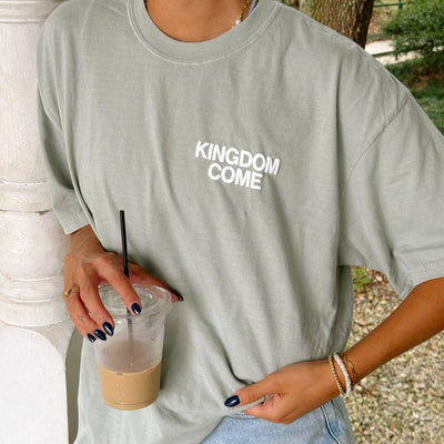 NEW! | "KINGDOM COME" PUFF PRINT COMFORT COLOR TEE | SAGE