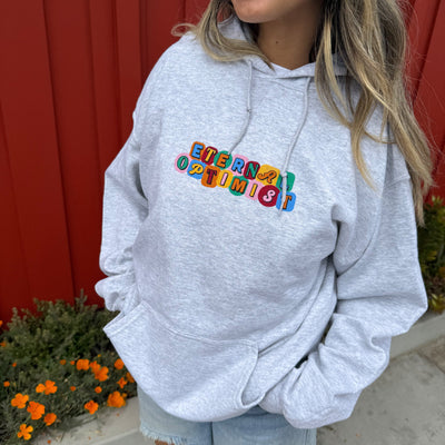 NEW! | "ETERNAL OPTIMIST" HOODIE | ASH