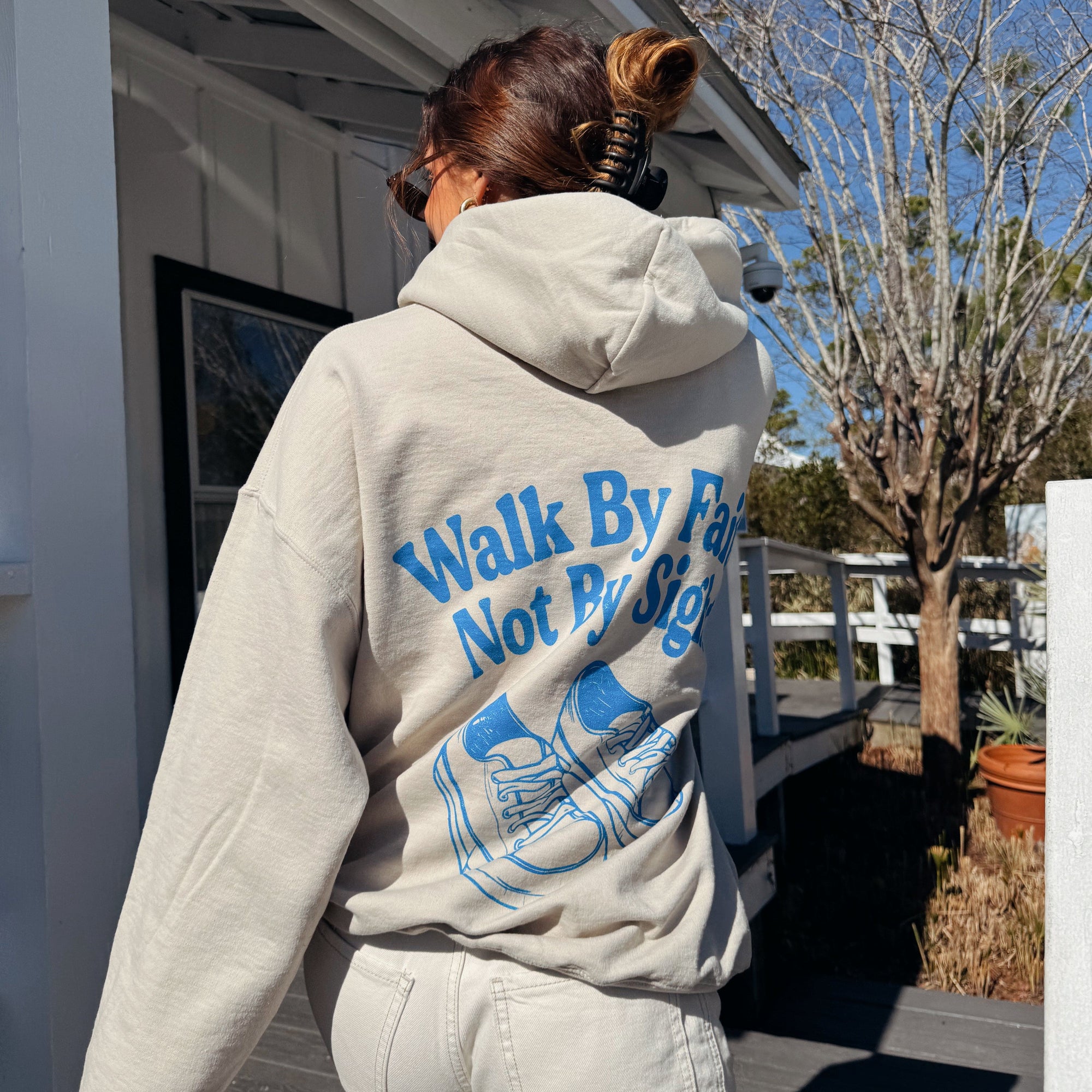 RESTOCK! | "WALK BY FAITH" HOODIE | SAND