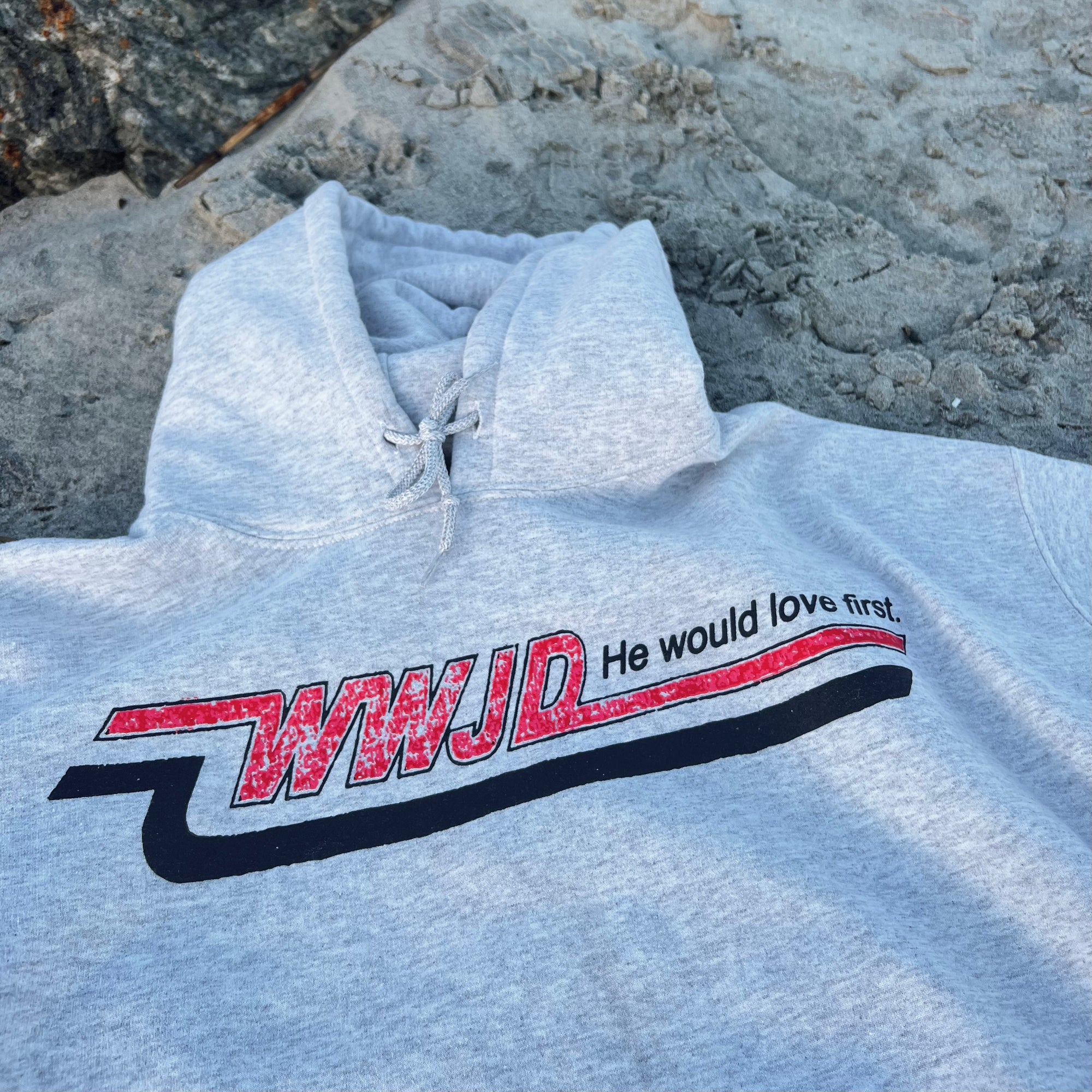 RESTOCK WWJD VINTAGE SKATER HOODIE ASH He Would Love First