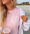NEW! | "LOVE NEVER GIVES UP" BUBBLE TEE | PINK