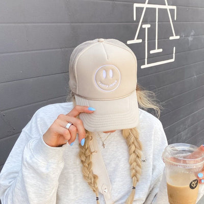 RESTOCKED! | SMILEY | TRUCKER HAT | SAND