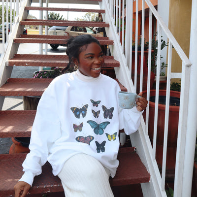 NEW! | "BUTTERFLY' CREWNECK | WHITE