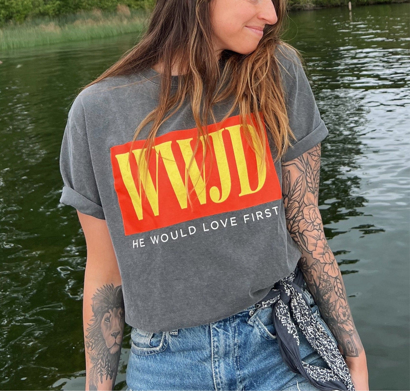 BEST SELLER!, VINTAGE WWJD, COMFORT COLORS TEE